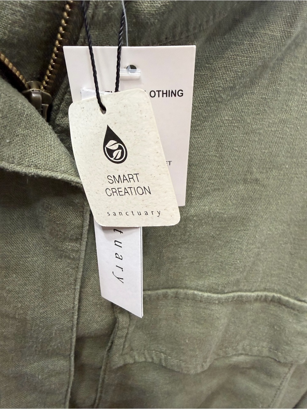 Sanctuary Armstrong Sage Green Linen Blend Utility Jacket XL NWT - Picture 11 of 13